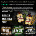 Bay Rum 2-in-1 Aftershave Lotion Balm and Daily Moisturizer with 5 star review - buyer beware, this aftershave lotion has a nice moisturizing effect without an overpowering scent. However, my wife does not leave me alone.