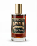 A bottle of Bay Rum Dominican Extrait Reserve by Barberry Coast Fine Fragrances, with top notes of citrus and fresh spice, middle notes of Dominican bay leaf, and base notes of tonka bean, musk, and warm spice.