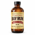 An 8oz amber glass bottle of Barberry Coast Shave Co. Bay Rum Aftershave Splash No. 28