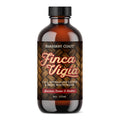 A bottle of Barberry Coast Finca Vigia Aftershave Lotion with a clear amber glass packaging and a black cap. The label features green leaf graphics and displays the product name and scent profile.