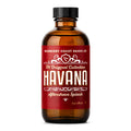 A 4 oz amber glass bottle of Barberry Coast Shave Co. Havana Aftershave Splash with a black cap and a red label, shown on a white background.