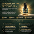 LX9 Age Defense Power Serum for Men on a dark green background with product details.