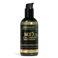 A pump bottle of MX7 Vital Complex Moisturizer by Barberry Coast, with a label indicating it is for 'all skin types' and highlighting its ocean-inspired ingredients.
