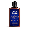 Morocco Body wash bottle with blue label on a white background