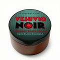 Vesuvio Noir shaving cream container with cherry illustration on a white background, by Barberry Coast